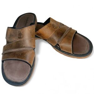 Timberland Earthkeepers Men's Brown Leather Slide Sandals - Men's Size 11